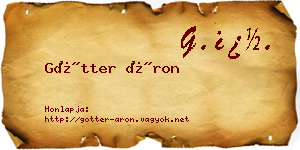 Götter Áron névjegykártya
